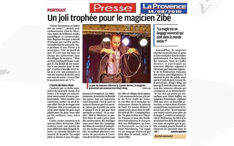 article de presse champion de france de magie 2018 par le public