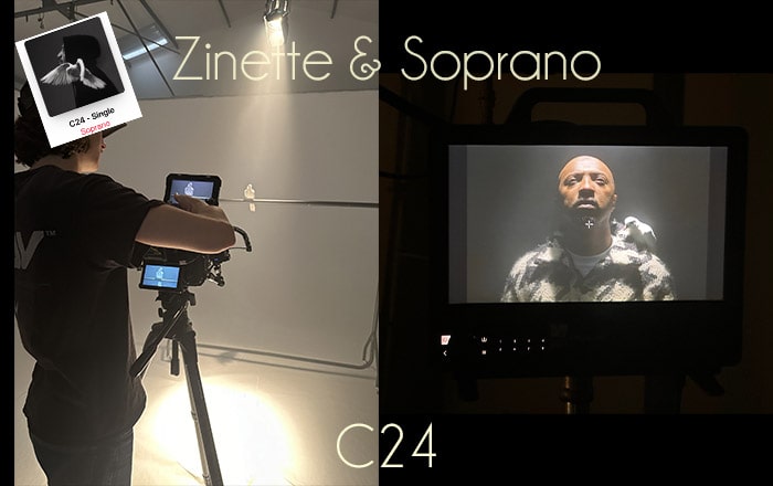 C24 la Colombe Zinette et Soprano tournage clip